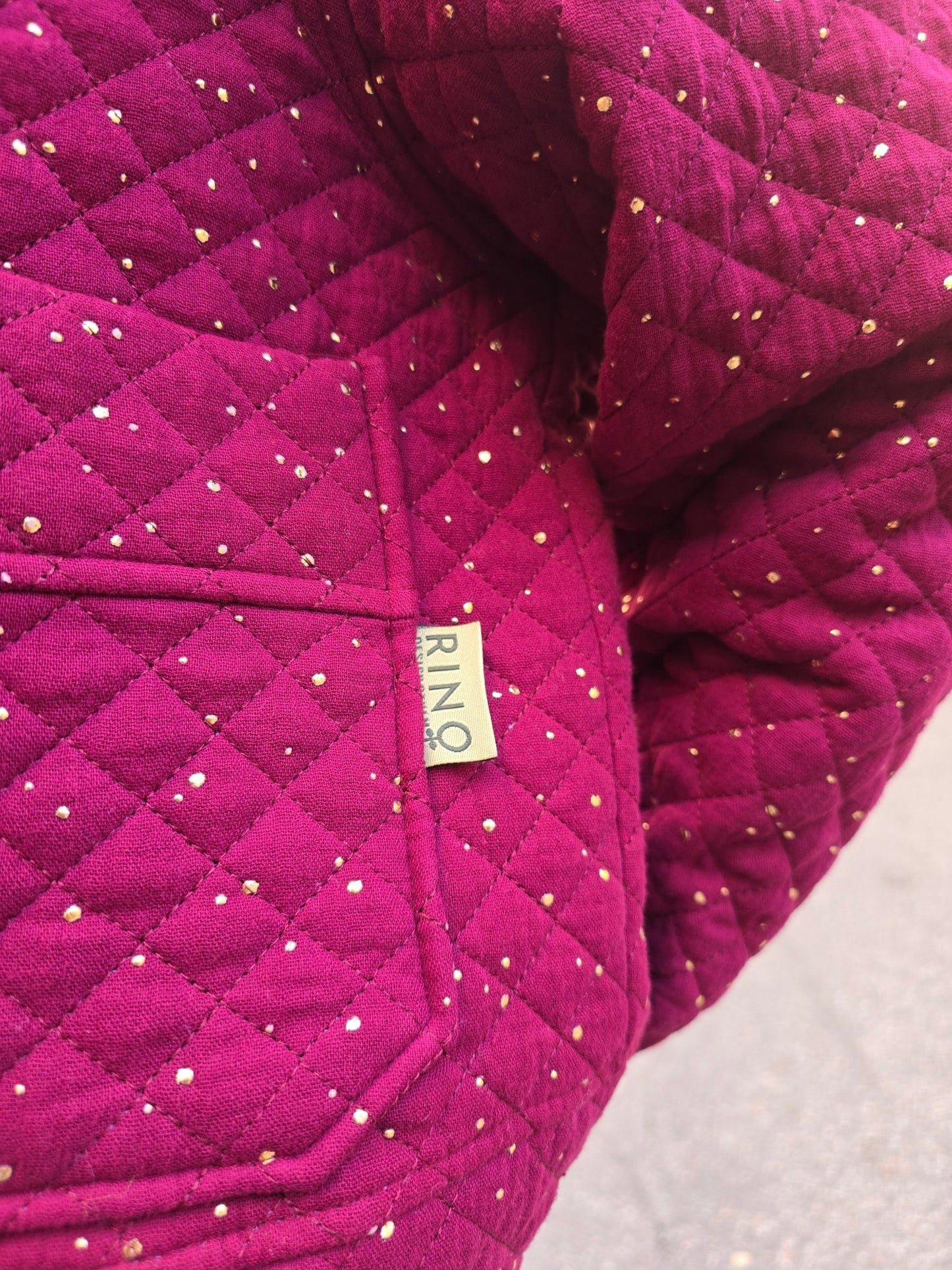 Jacka Quiltad Muslin Vinröd - Rino Design Sthlm