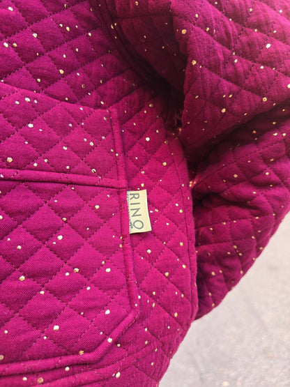 Jacka Quiltad Muslin Vinröd - Rino Design Sthlm