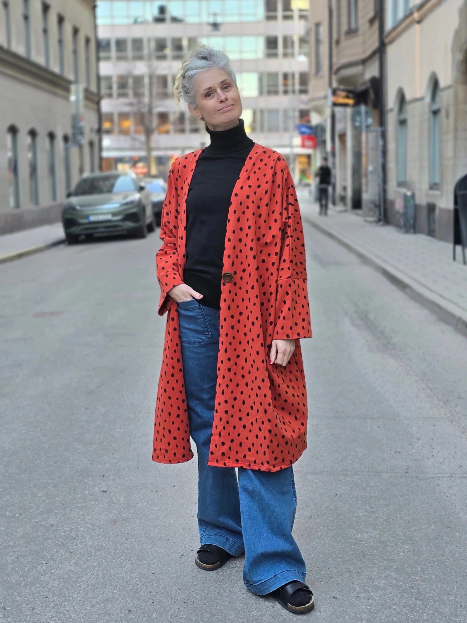 Kaftan / Kofta Rost med Prickar | Rino Kaftan i One size från Rino Design Sthlm