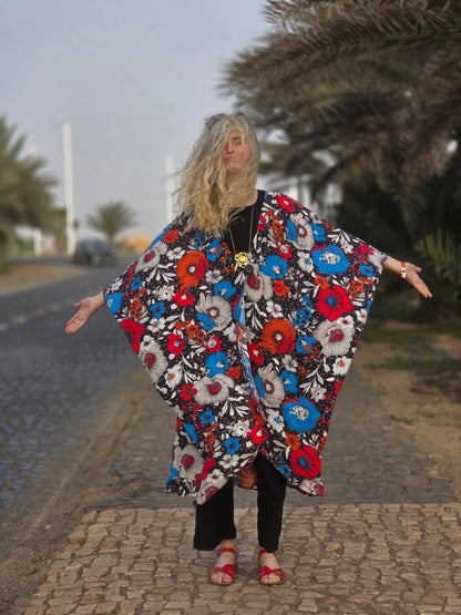 Kaftan Wonder Woman Blåröd - Rino Design Sthlm