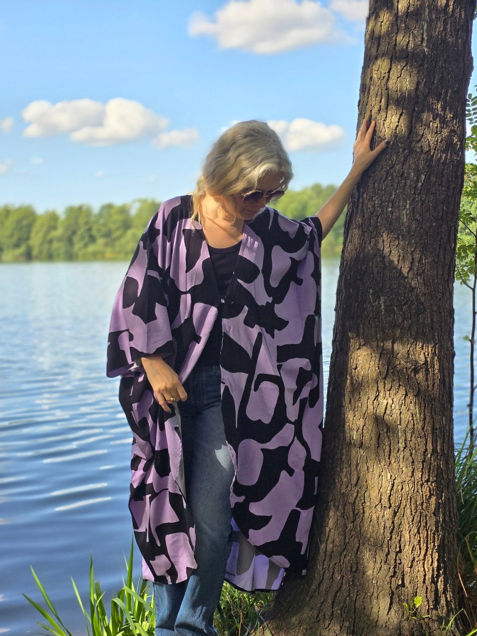 Kaftan Wonder Woman Lila grafisk - Rino Design Sthlm