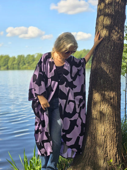 Kaftan Wonder Woman Lila grafisk - Rino Design Sthlm