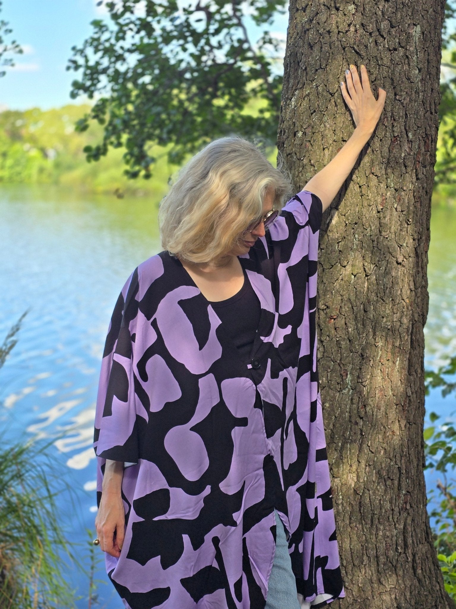 Kaftan Wonder Woman Lila grafisk - Rino Design Sthlm