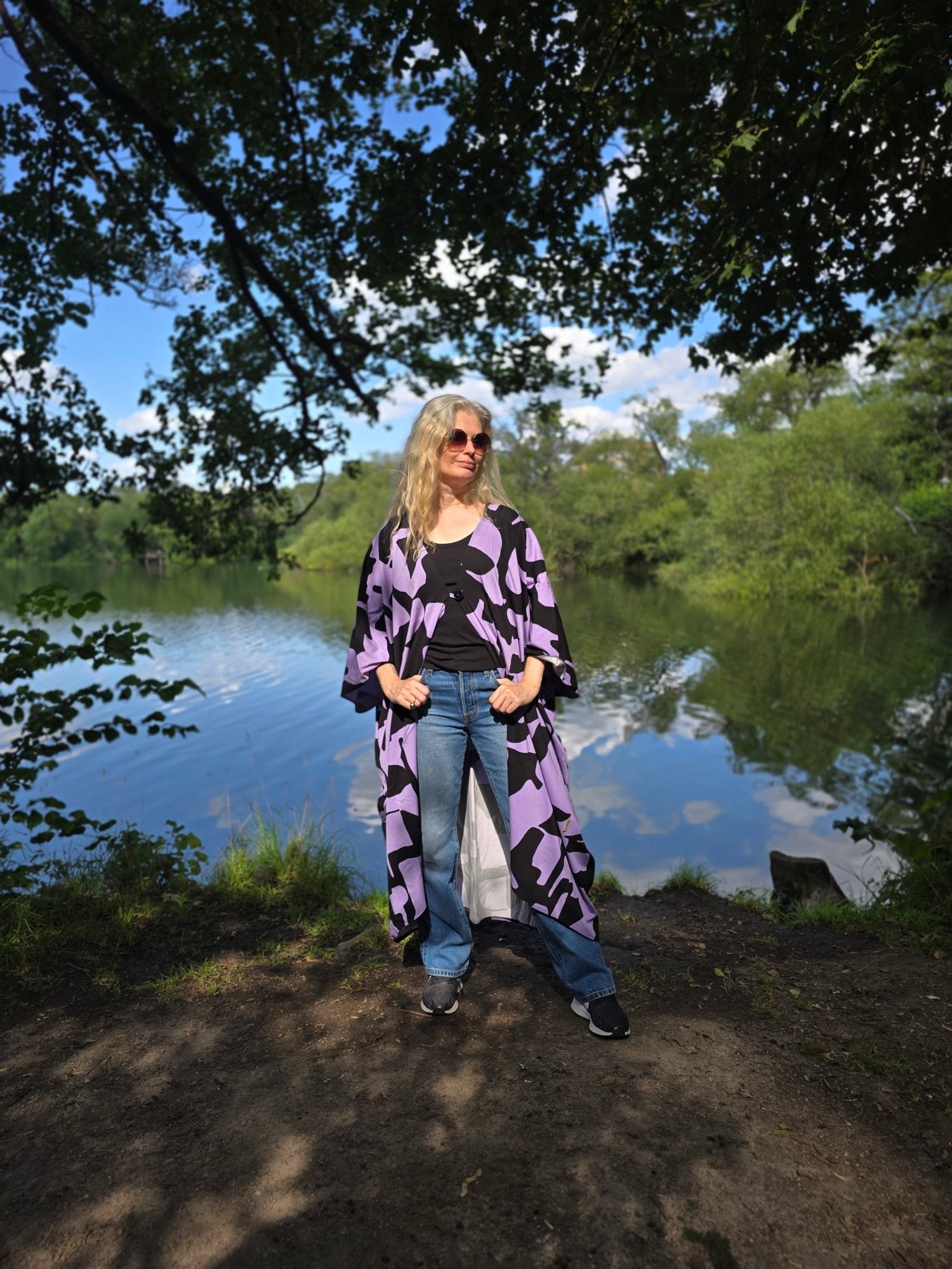 Kaftan Wonder Woman Lila grafisk - Rino Design Sthlm