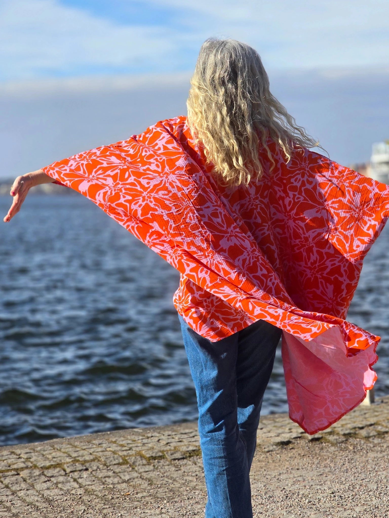 Kaftan Wonder Woman Rosa - orange | Rino Kaftan muslin i One size från Rino Design Sthlm