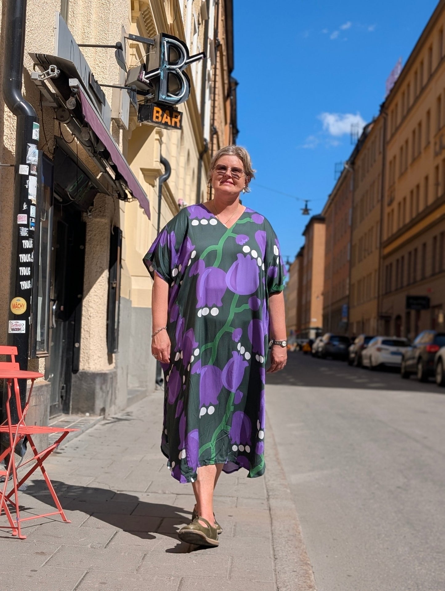 Kaftanklänning Multi Lila Tulpan - Rino Design Sthlm