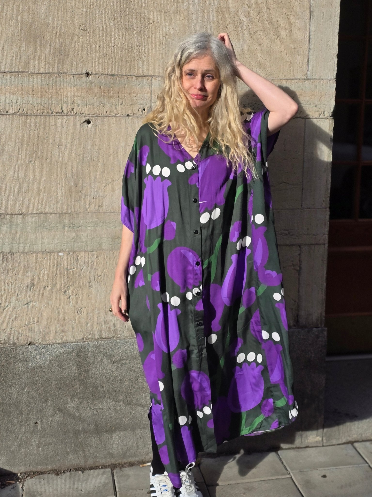 Kaftanklänning Multi Lila Tulpan - Rino Design Sthlm