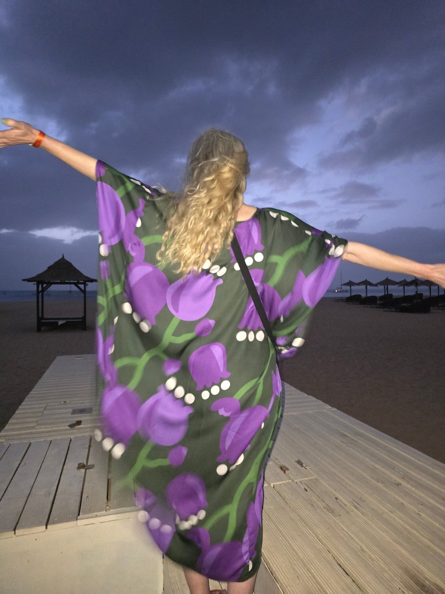 Kaftanklänning Multi Lila Tulpan - Rino Design Sthlm