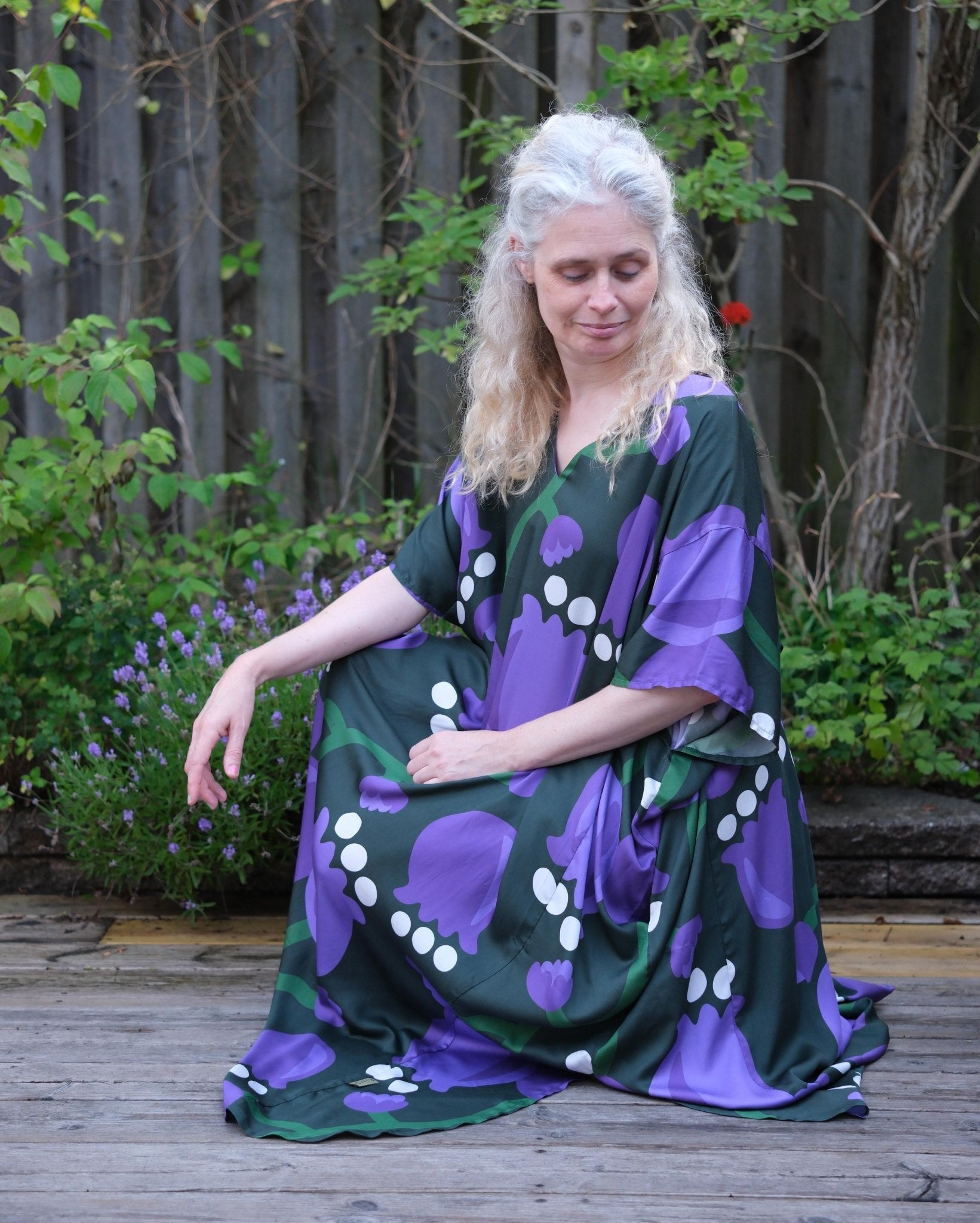 Kaftanklänning Multi Lila Tulpan - Rino Design Sthlm