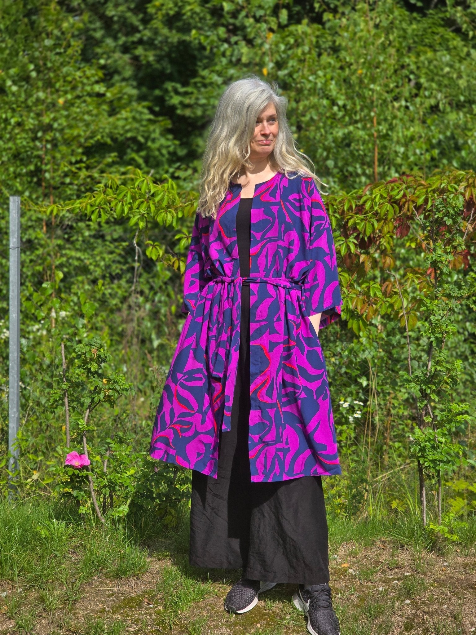 Kimono färgglad Lila Mörkblå | Rino Kimono i S/M från Rino Design Sthlm