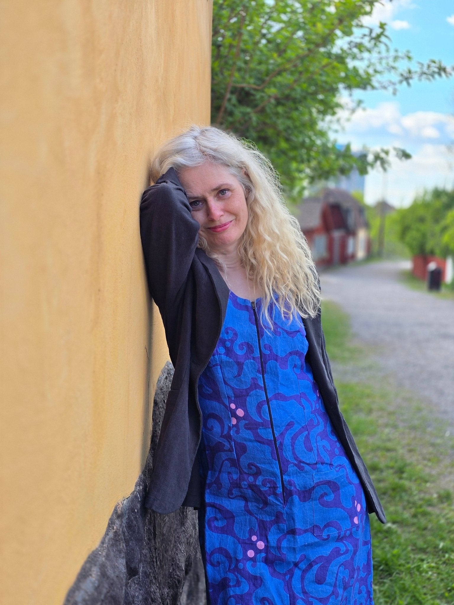 Långklänning Linnea Virvel Blå | Rino Klänning i S från Rino Design Sthlm