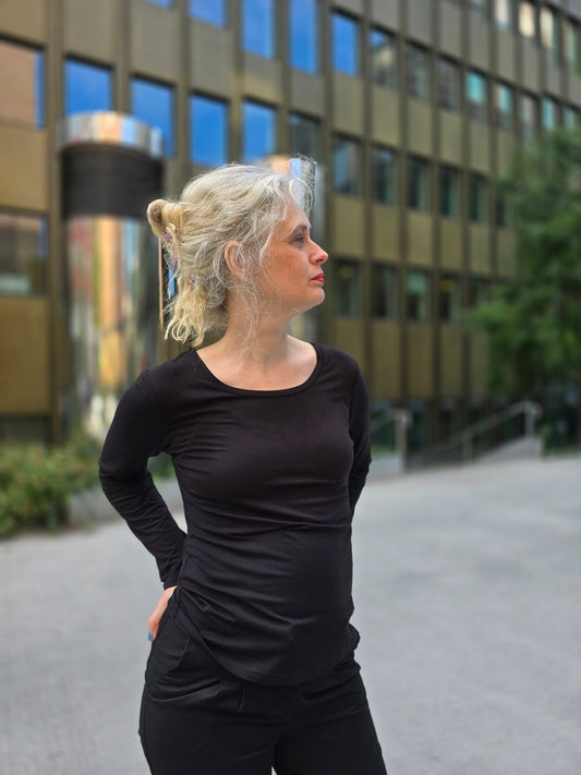 Långärmad tröja Bambu Svart - Rino Design Sthlm
