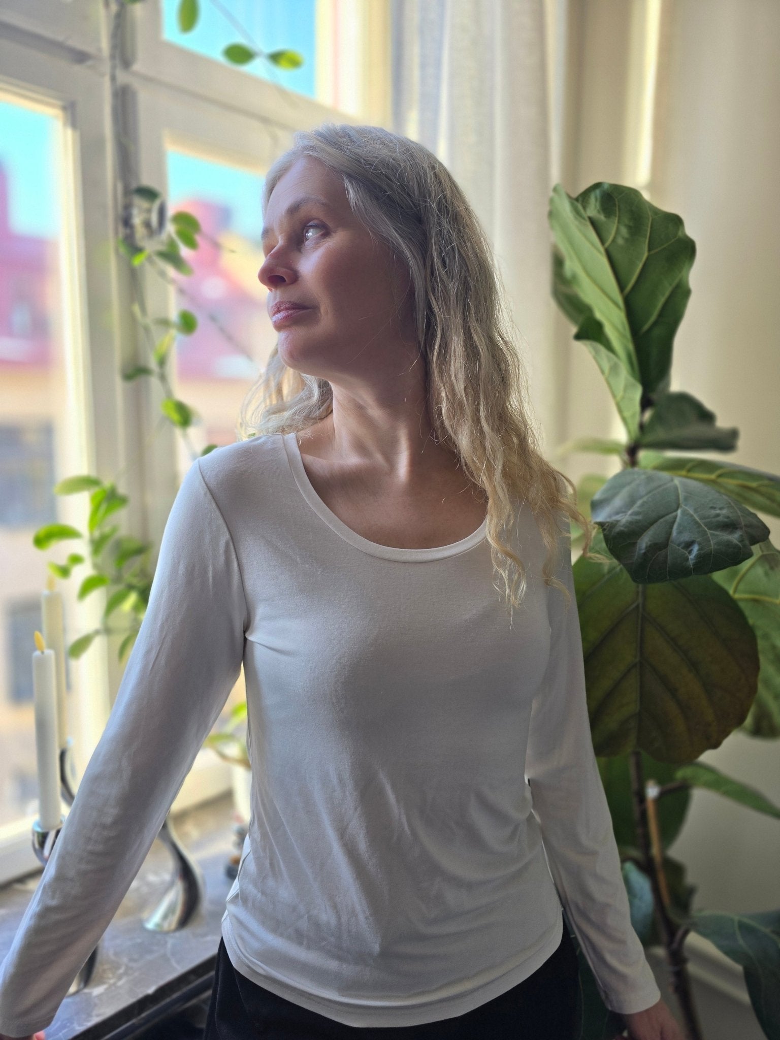 Långärmad tröja Bambu Vit | Rino Långärmad tröja i S från Rino Design Sthlm