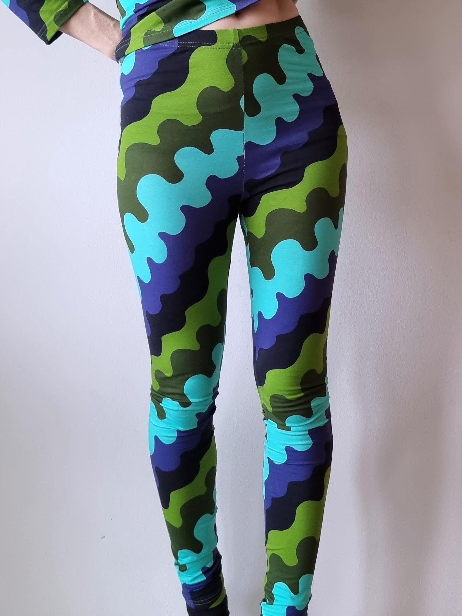 Leggings Krusning blå | Rino Leggings i S från Rino Design Sthlm