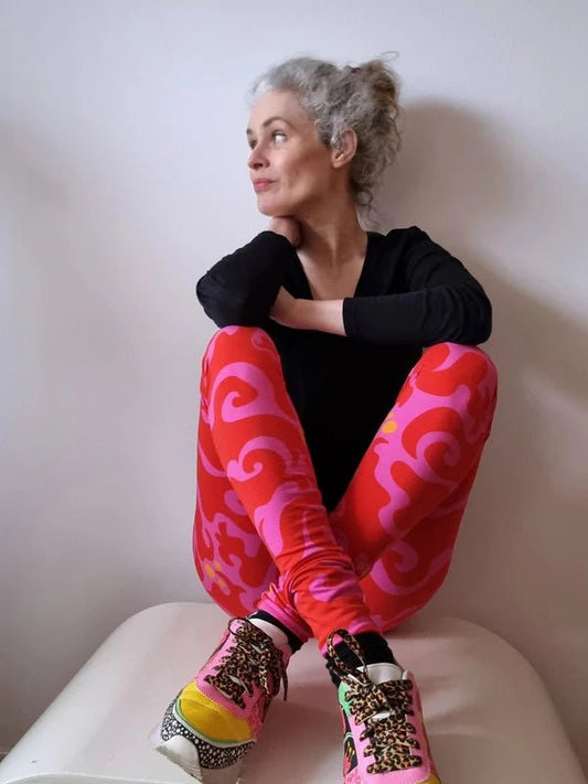 Leggings Rosa virvel - Rino Design Sthlm