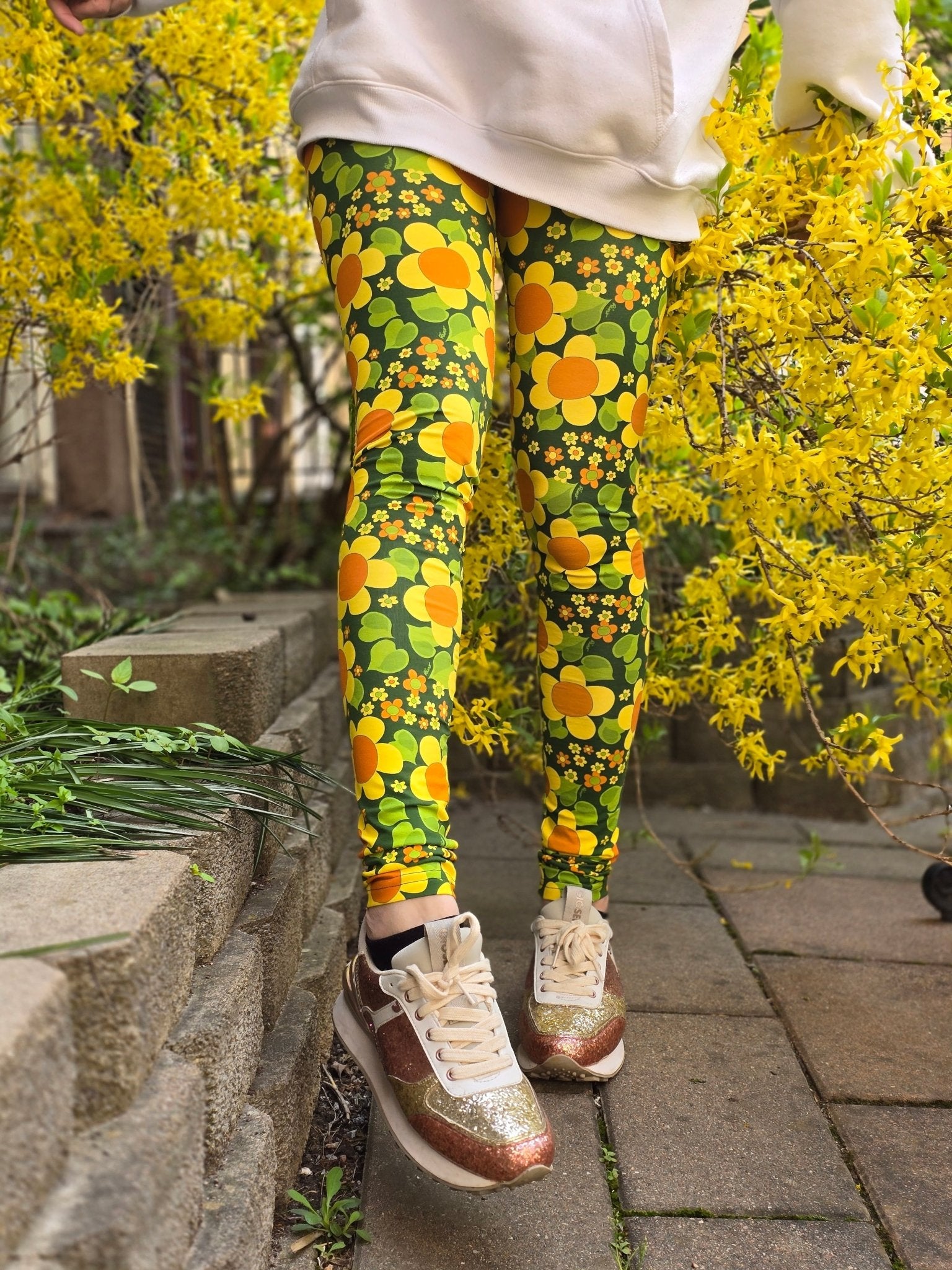 Leggings Gul Solblomma | Rino Leggings i S från Rino Design Sthlm