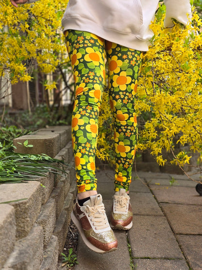 Leggings Tights Gul Solblomma - Rino Design Sthlm