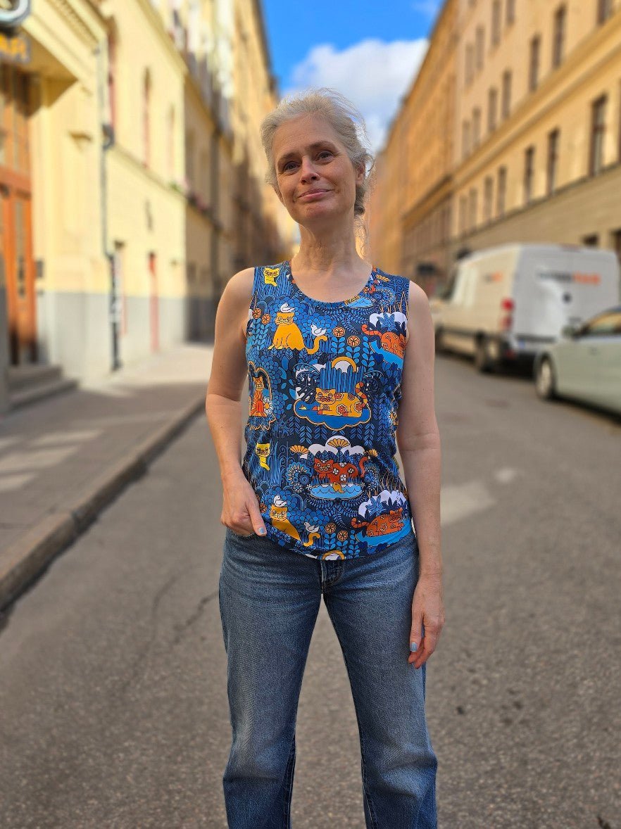 Linne Blå Katt | Rino Linne i S från Rino Design Sthlm