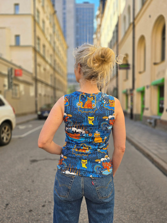 Linne Blå Katt - Rino Design Sthlm