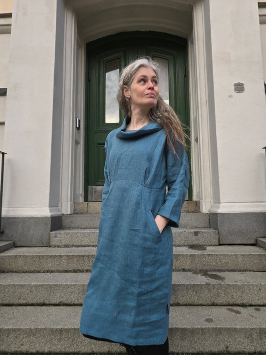 Linneklänning Jackie Himmelsblå - Rino Design Sthlm