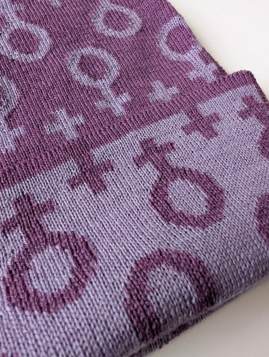 Mössa Ull Feminist Lila - Rino Design Sthlm