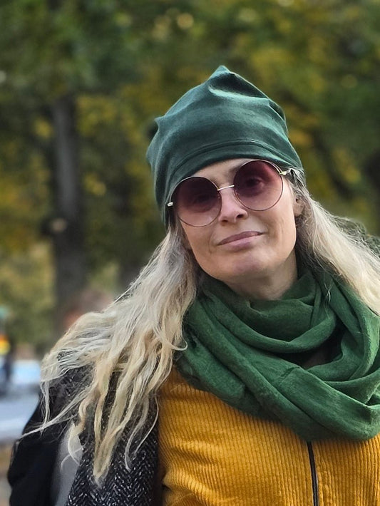 Mössa Velour Grön - Rino Design Sthlm