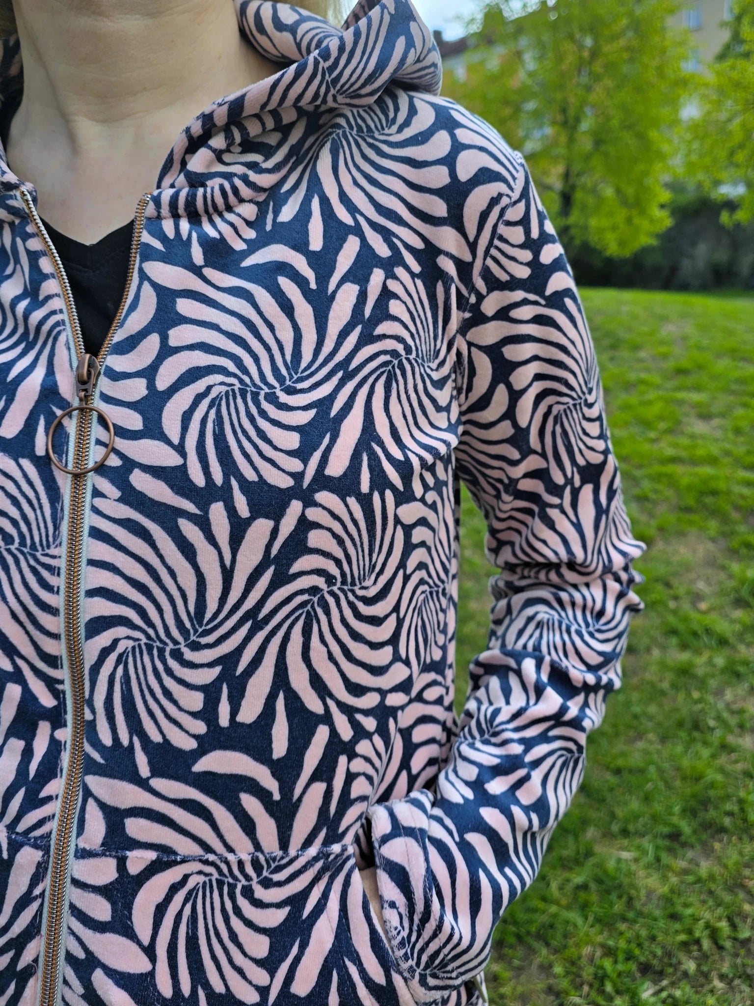 Munkjacka / Hoodie Velour Ljuslila | Rino Munkjacka i S från Rino Design Sthlm