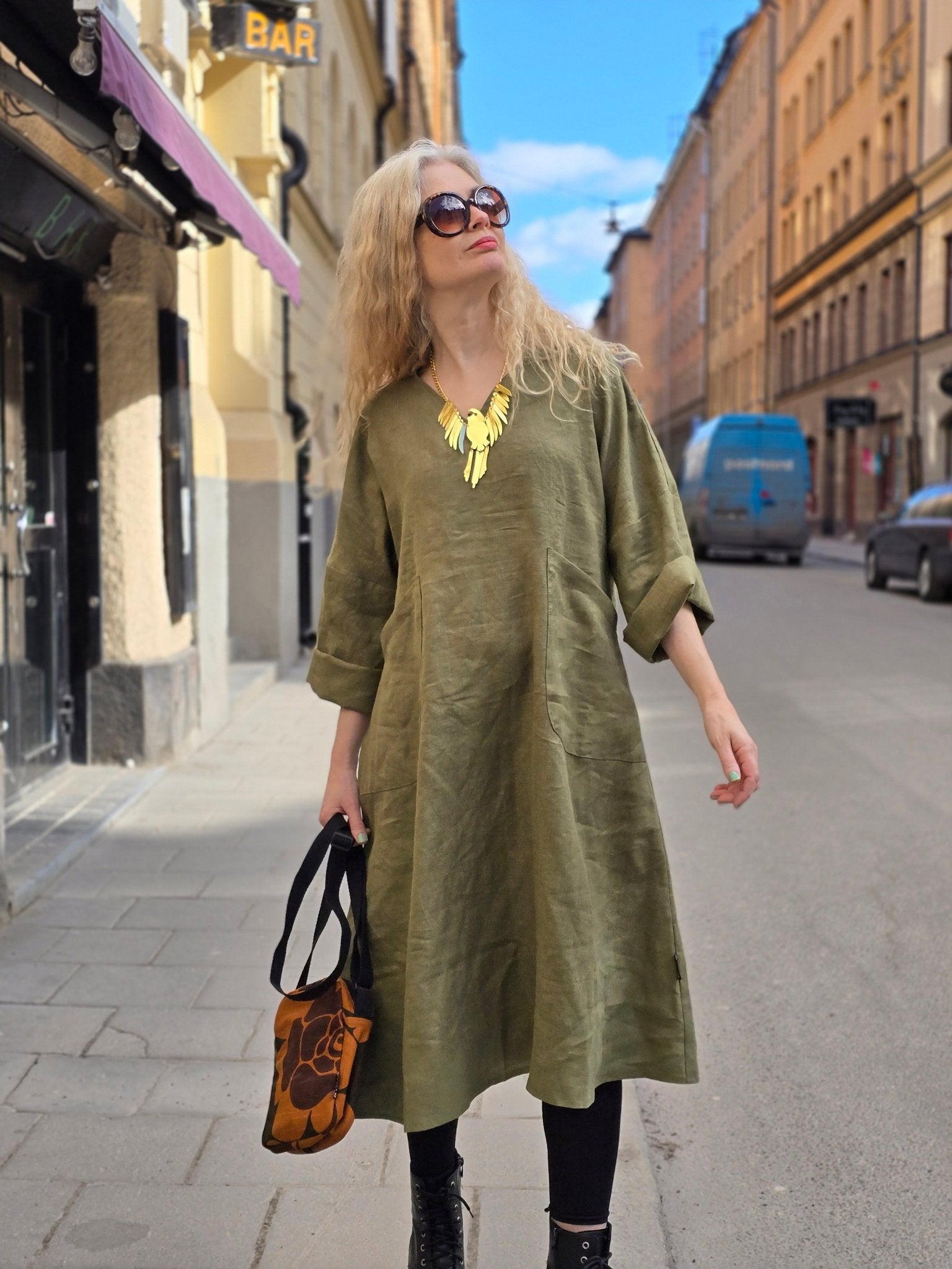 Klänning Vera Olivrgön | Rino Klänning i S från Rino Design Sthlm