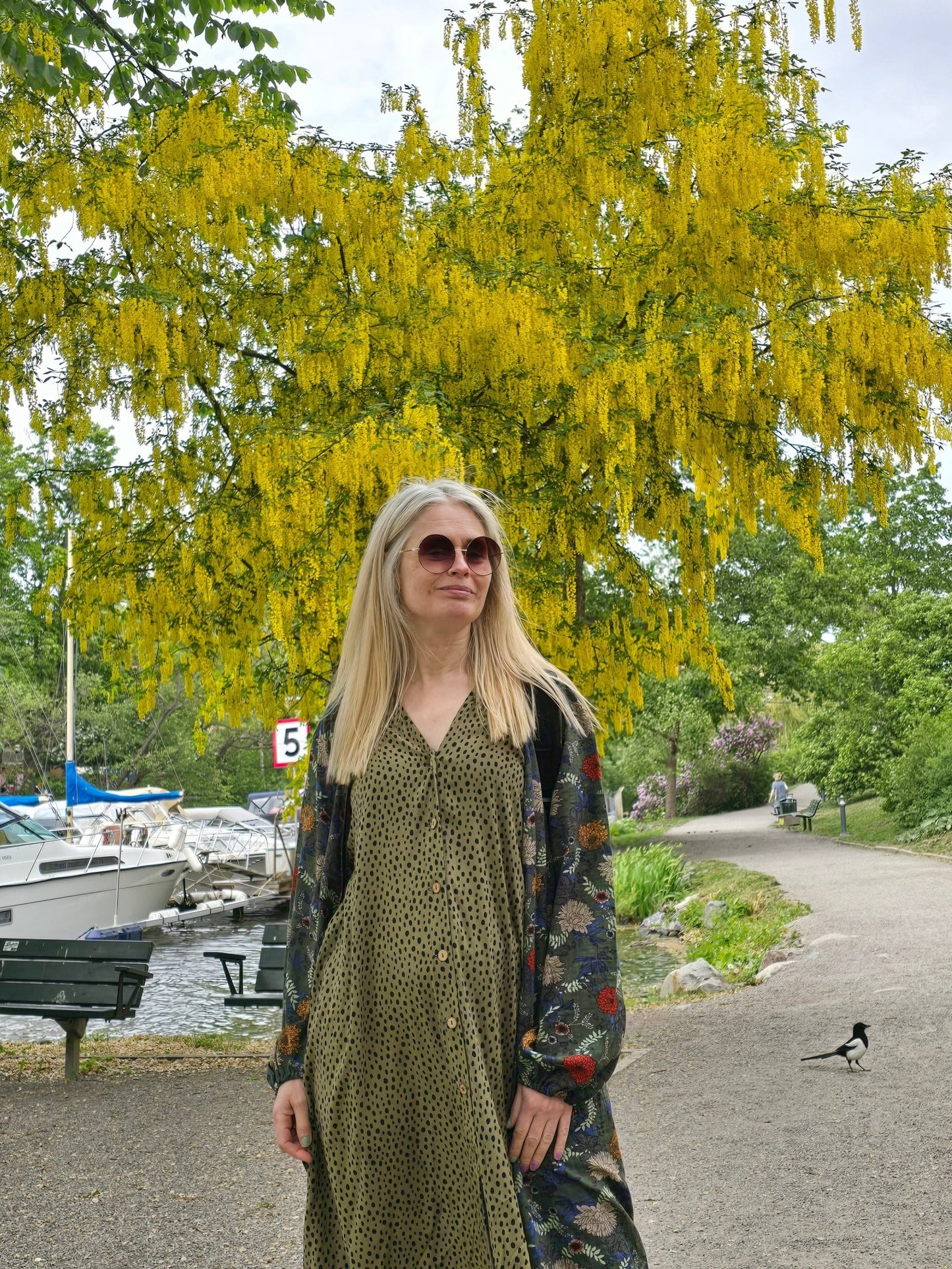 Omlottklänning Mörkgrön sval sommarklänning - Rino Design Sthlm