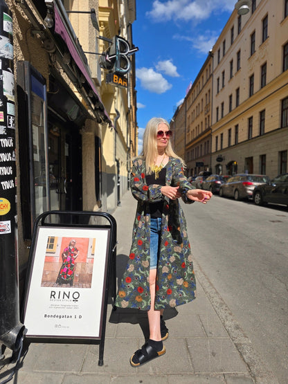 Omlottklänning Mörkgrön sval sommarklänning - Rino Design Sthlm