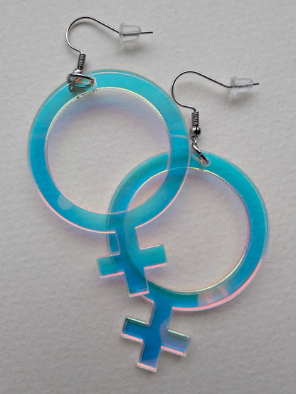 Örhängen feminist Iriserande - Rino Design Sthlm
