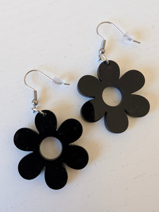 Örhängen Flower Power Svart by Rino - Rino Design Sthlm