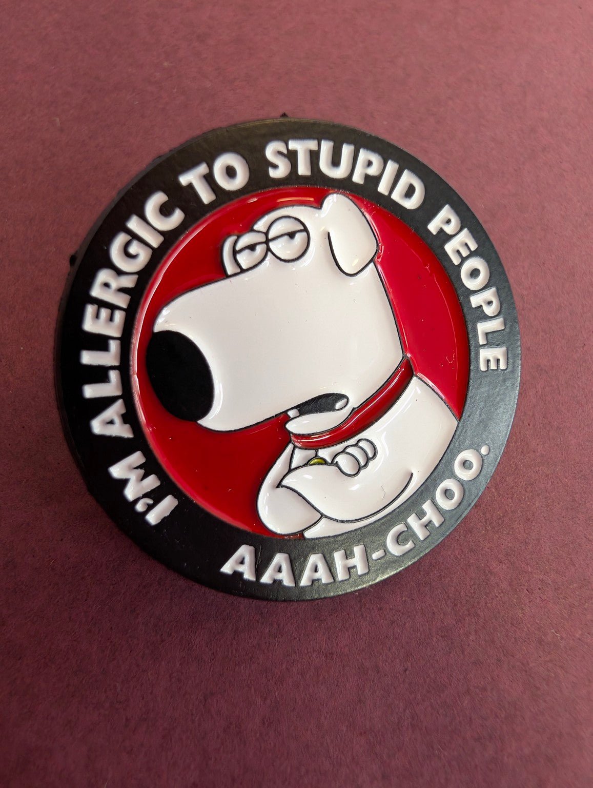 Pin Allergic to Stupid People Pins i One size från Rino Design Sthlm