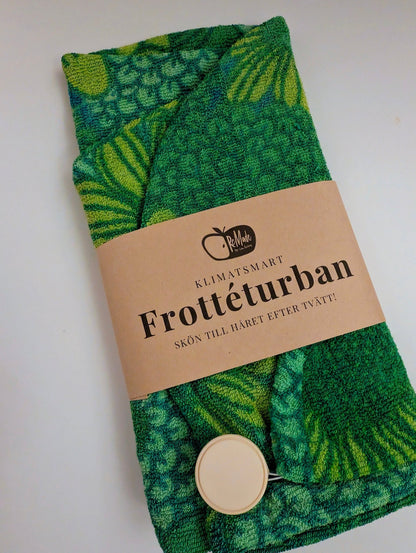 Retro turban i frotte Grön - Rino Design Sthlm