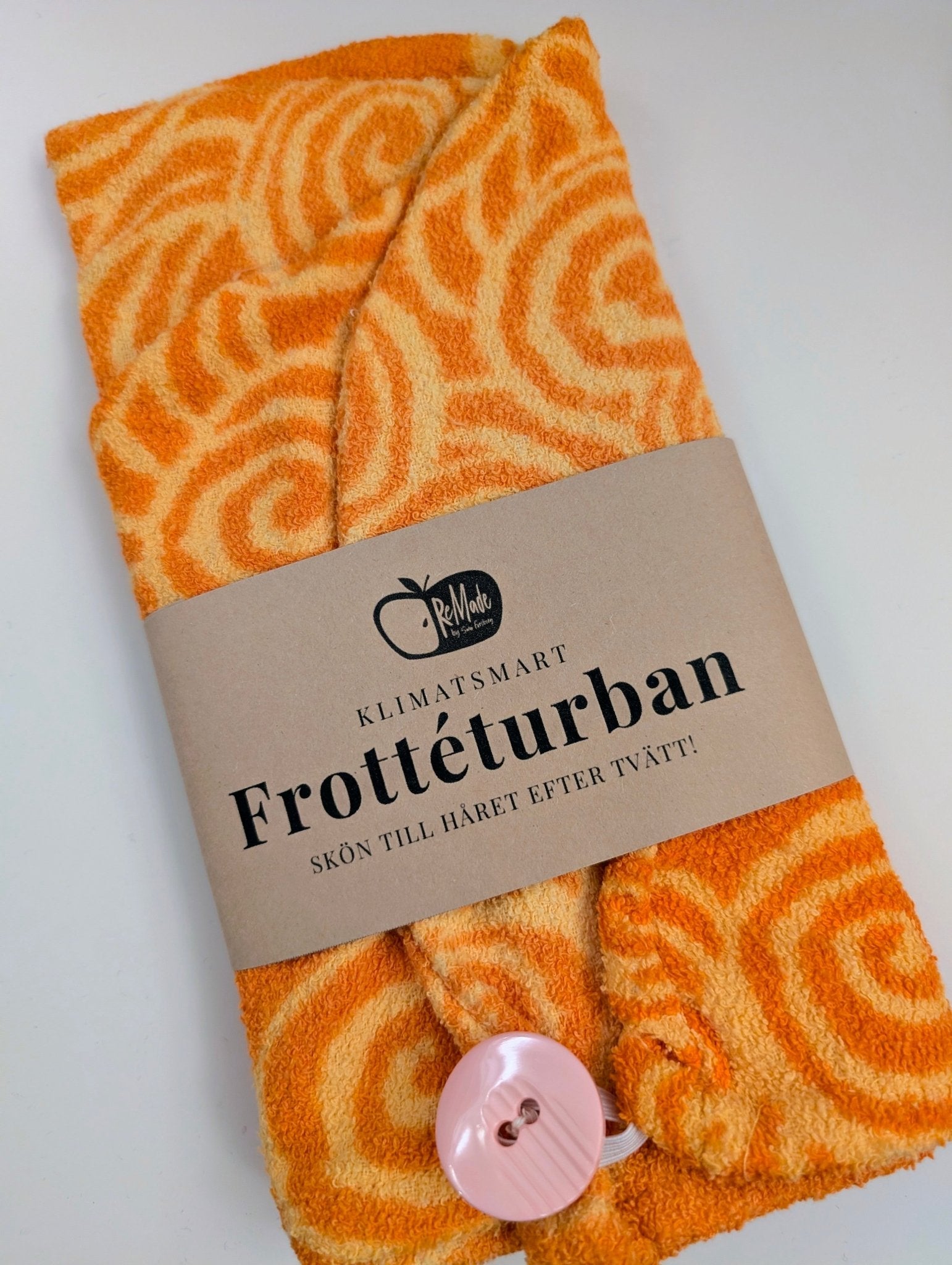 Retro turban i frotte Gul - Rino Design Sthlm