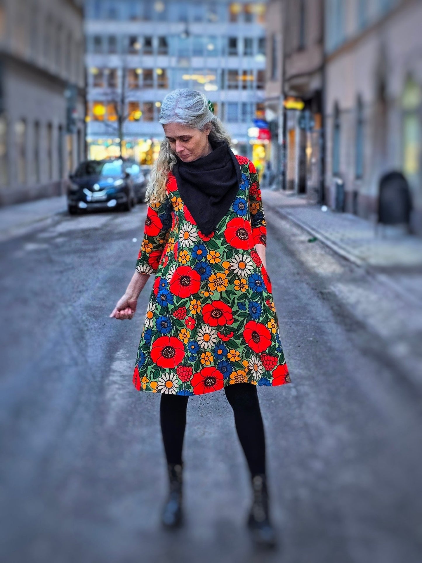 Rino A - linjeklänning Bukett - Rino Design Sthlm