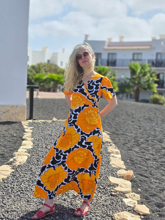 Rino Klänning Trikå omlott lång Mona - Rino Design Sthlm