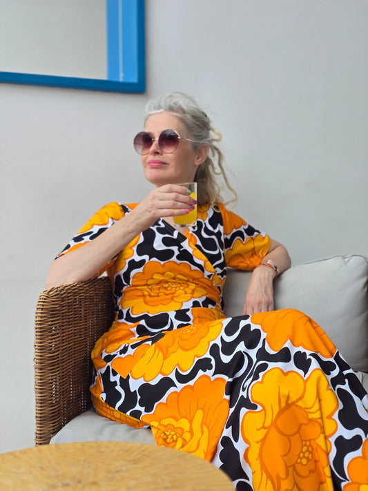 Rino Klänning Trikå omlott lång Mona - Rino Design Sthlm