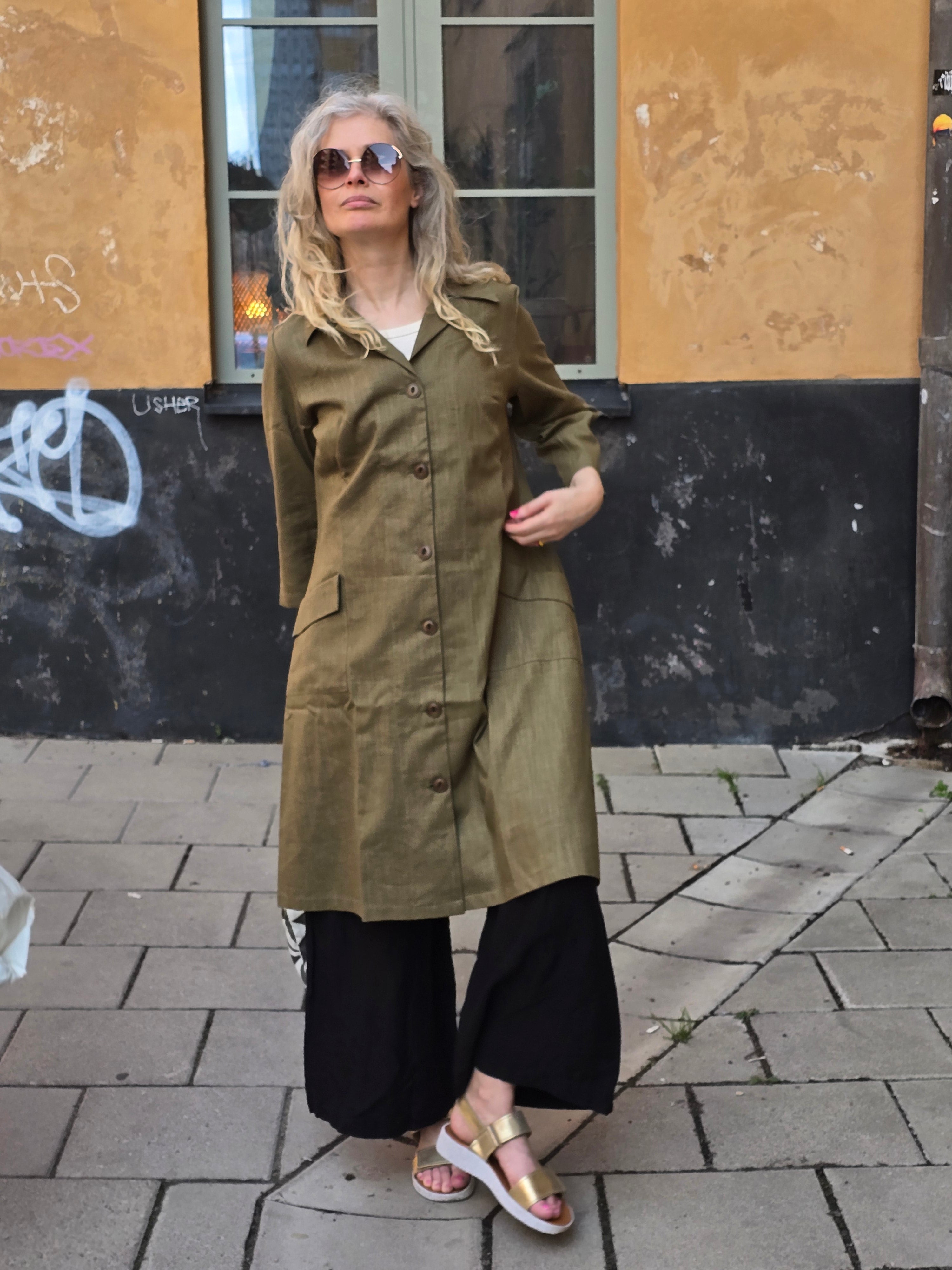 Rockklänning / Städrock Grön Linne | Rino
