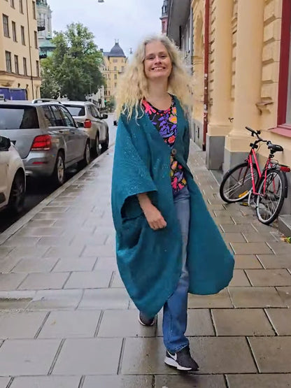 Kaftan Wonder Woman Petrol Guldprickar