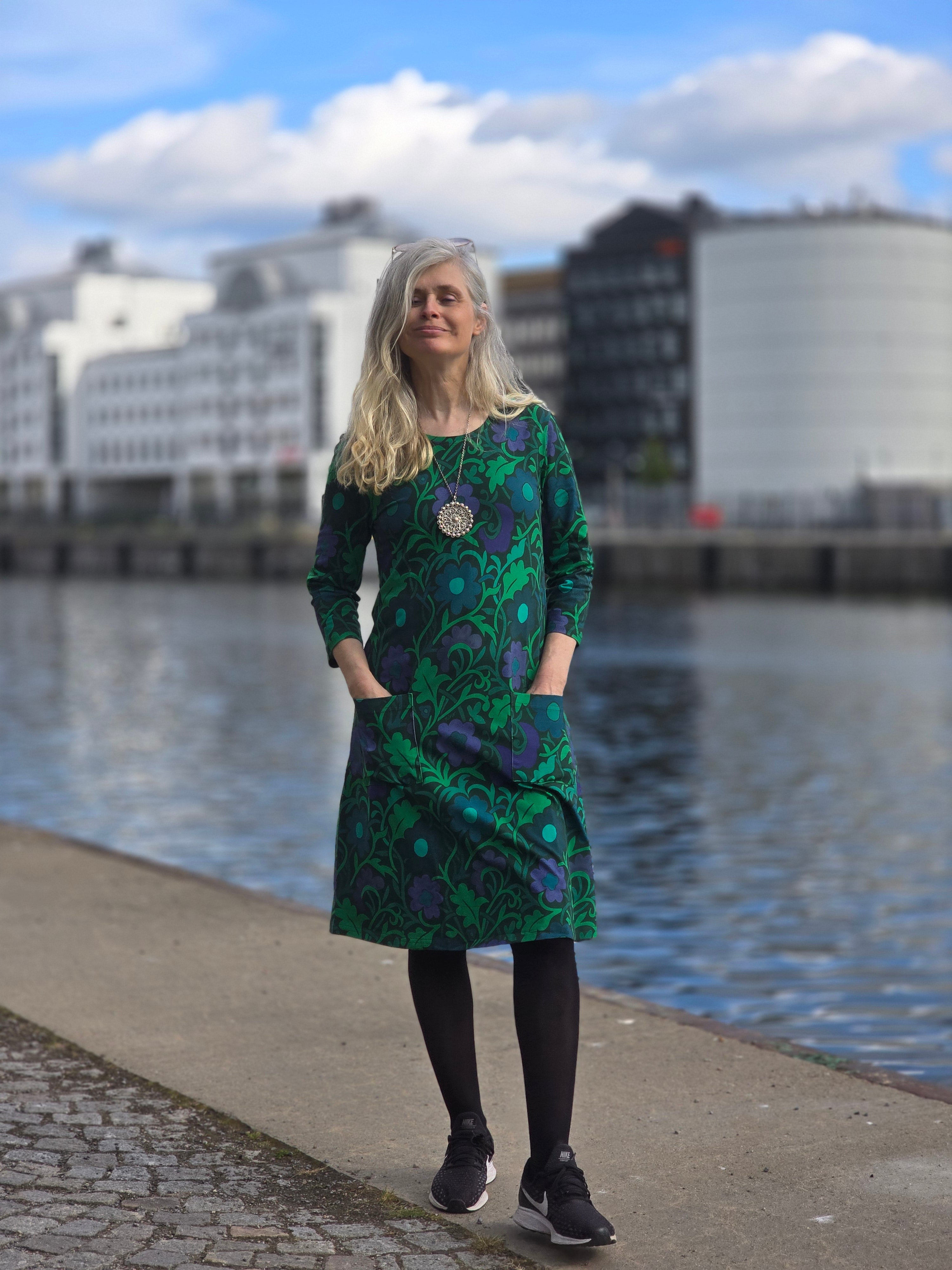 Trikåklänning Ranka Blå | Rino