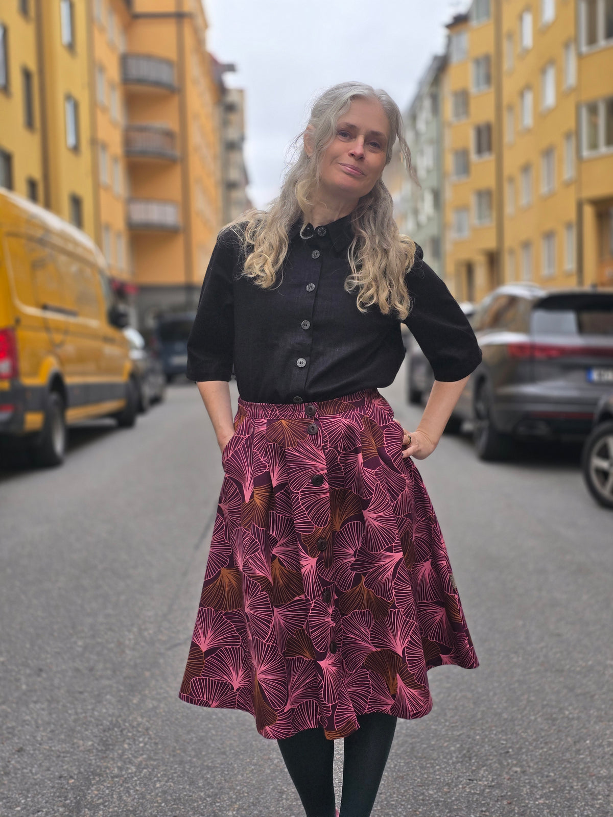 Kjol med knappar Gingko | Rino