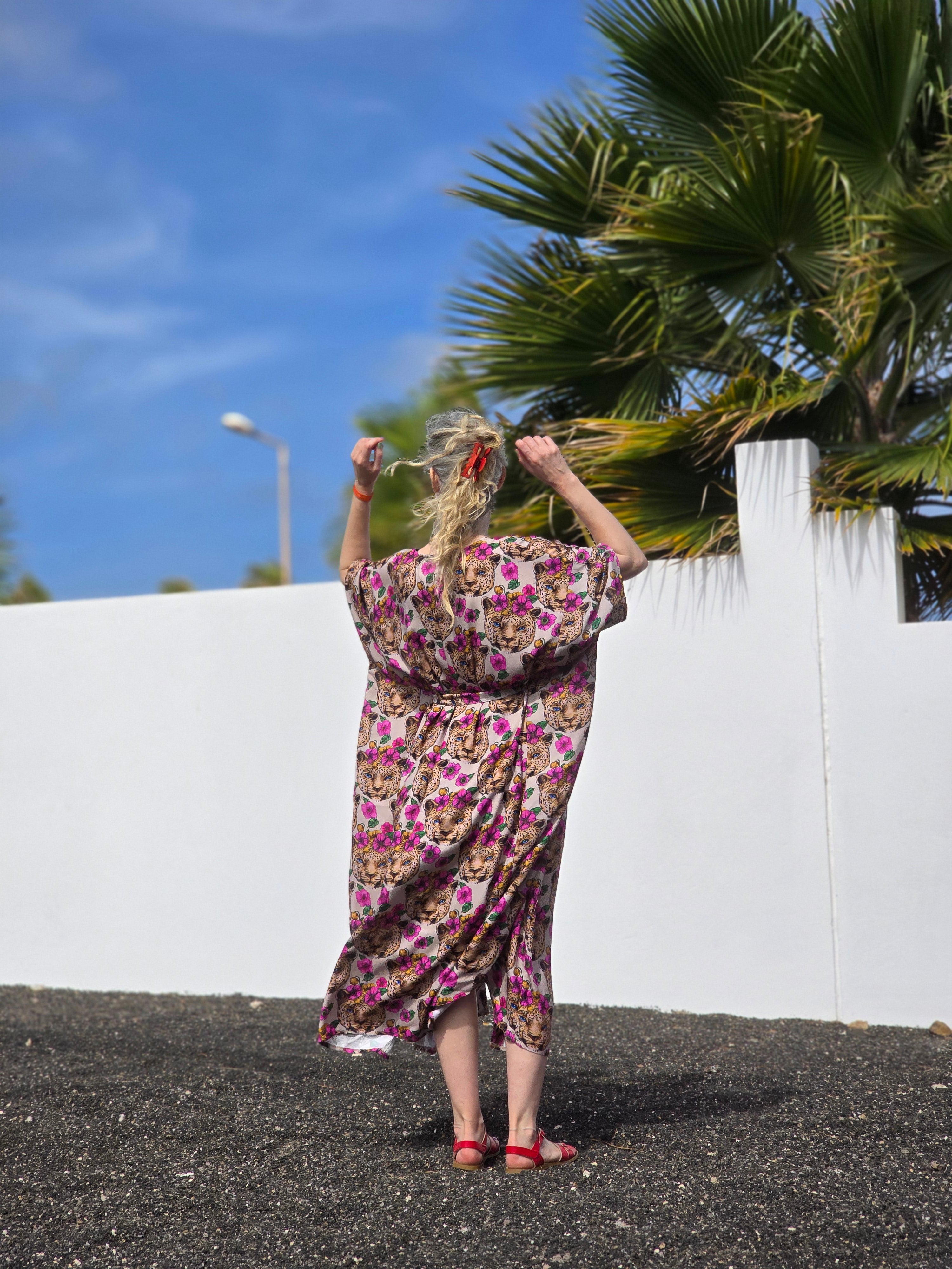 Kaftanklänning Multi Blommor i håret | Rino
