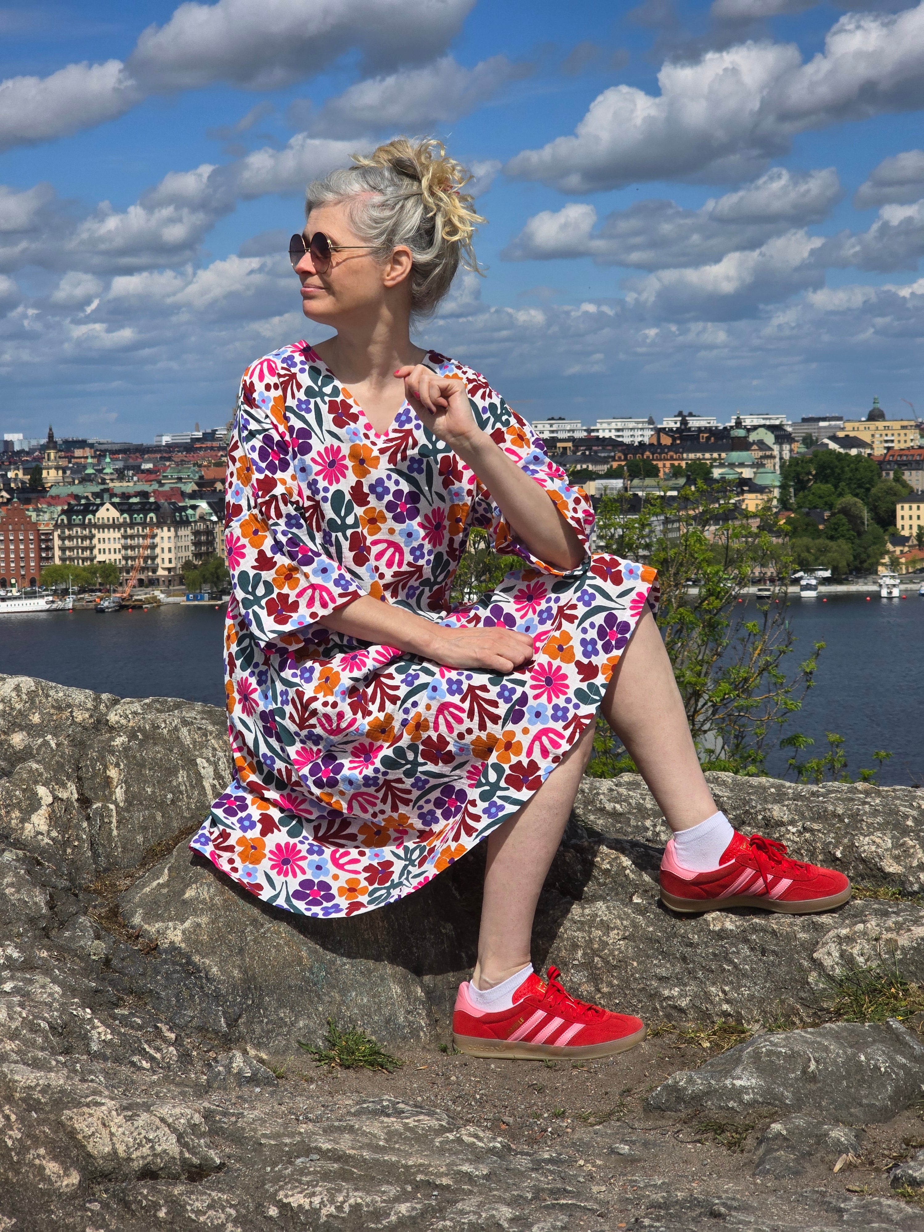 Klänning Vera Vit blomster muslin | Rino