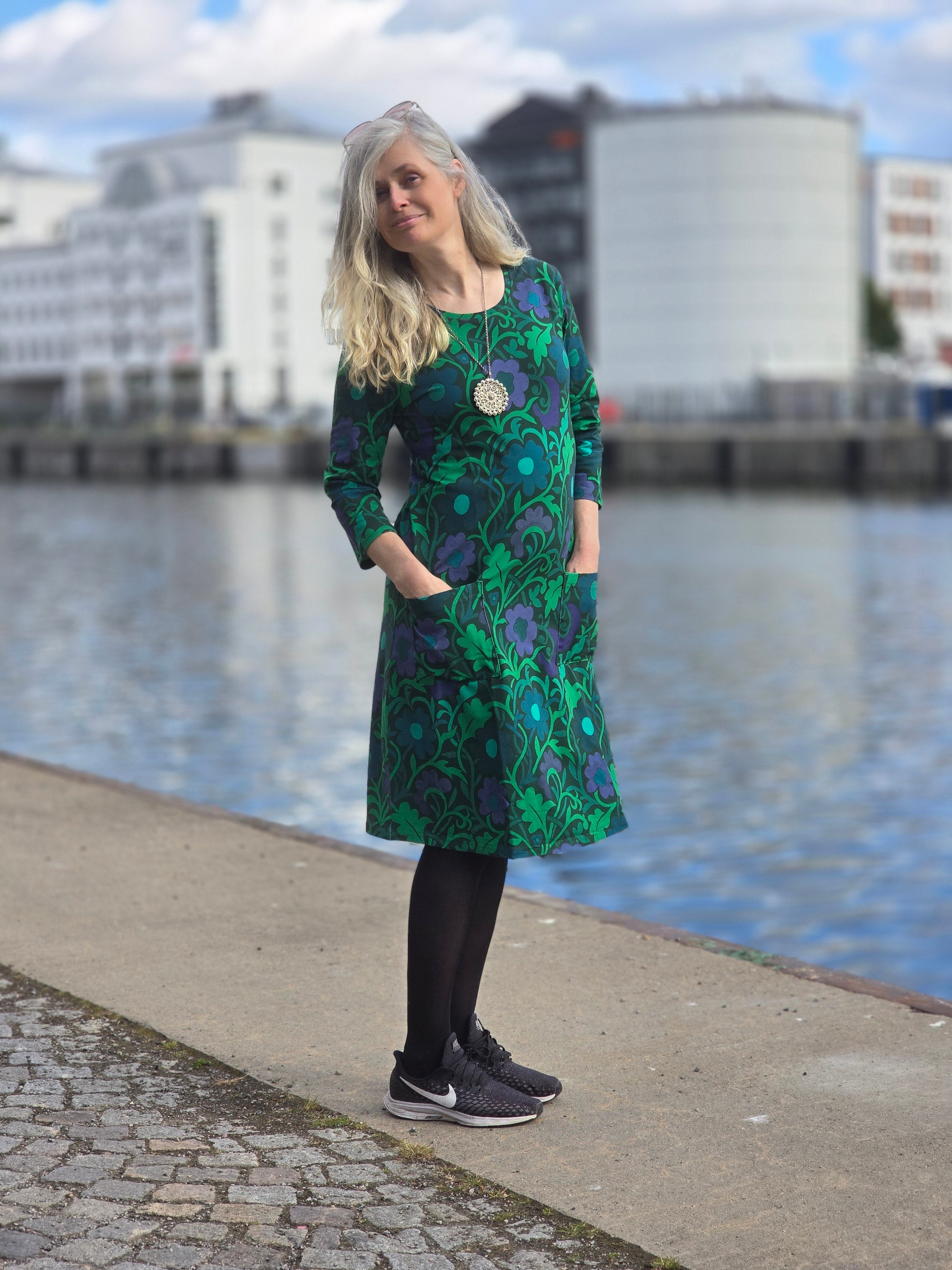 Trikåklänning Ranka Blå | Rino