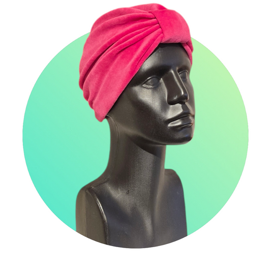 Turban i cerise velour