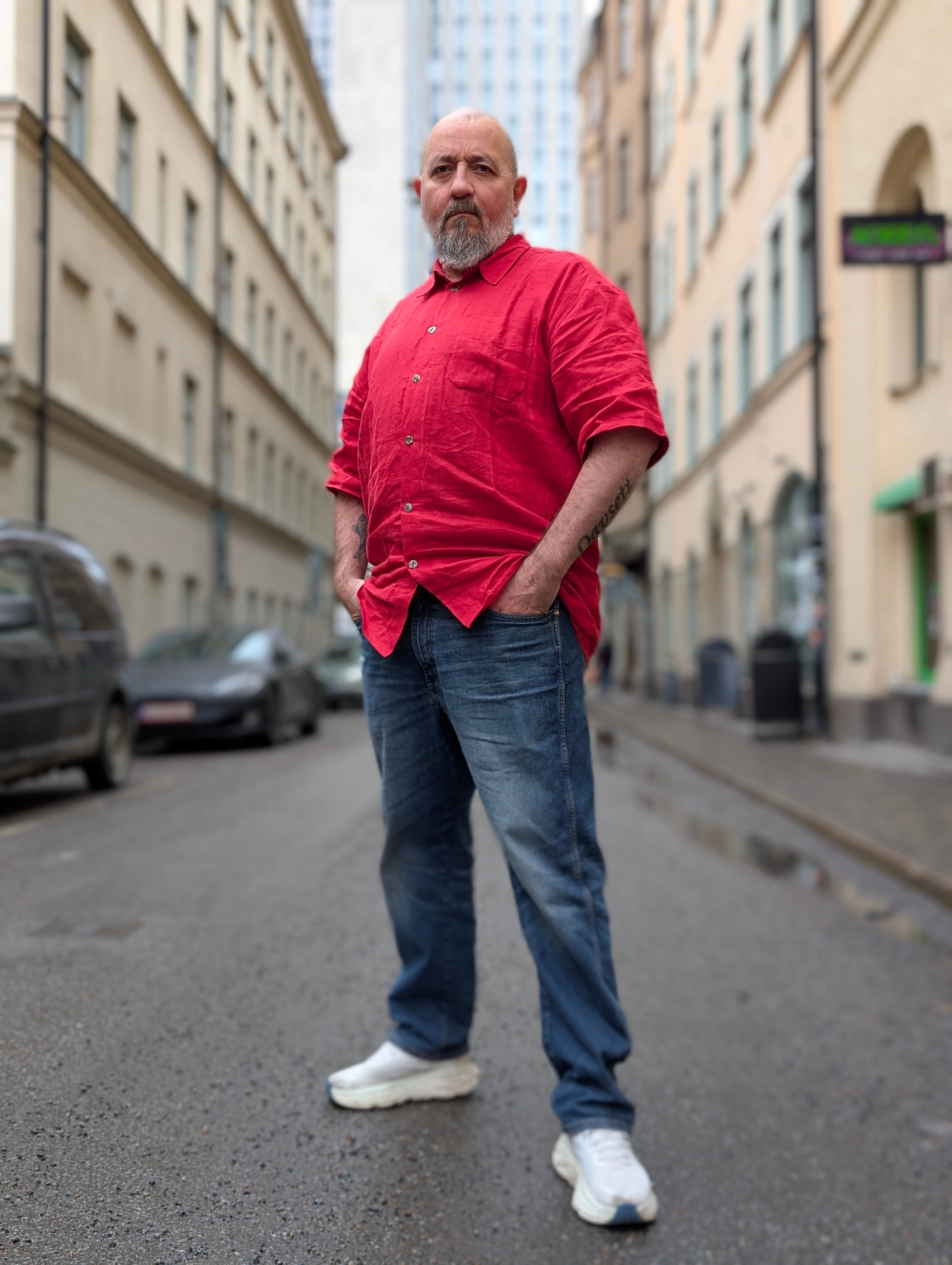 Linneskjorta Herr Röd – Rino Design Man