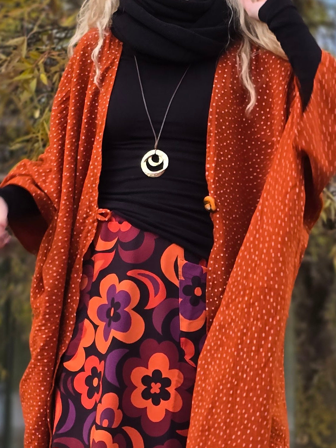 Kaftan Wonder Woman Rost Vita Prickar