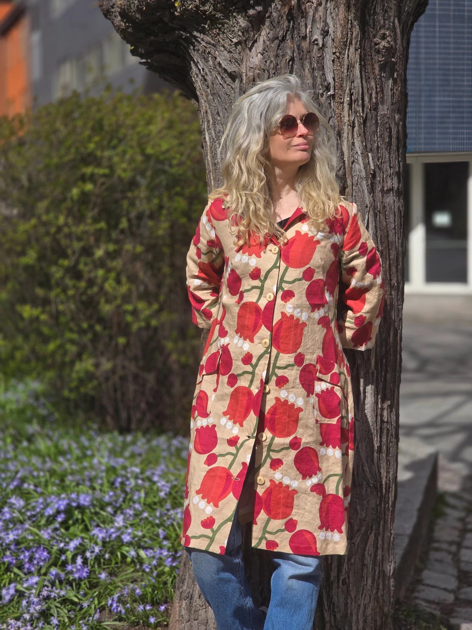 Rockklänning / Städrock Tulpan Sand | Rino Klänning i XS från Rino Design Sthlm