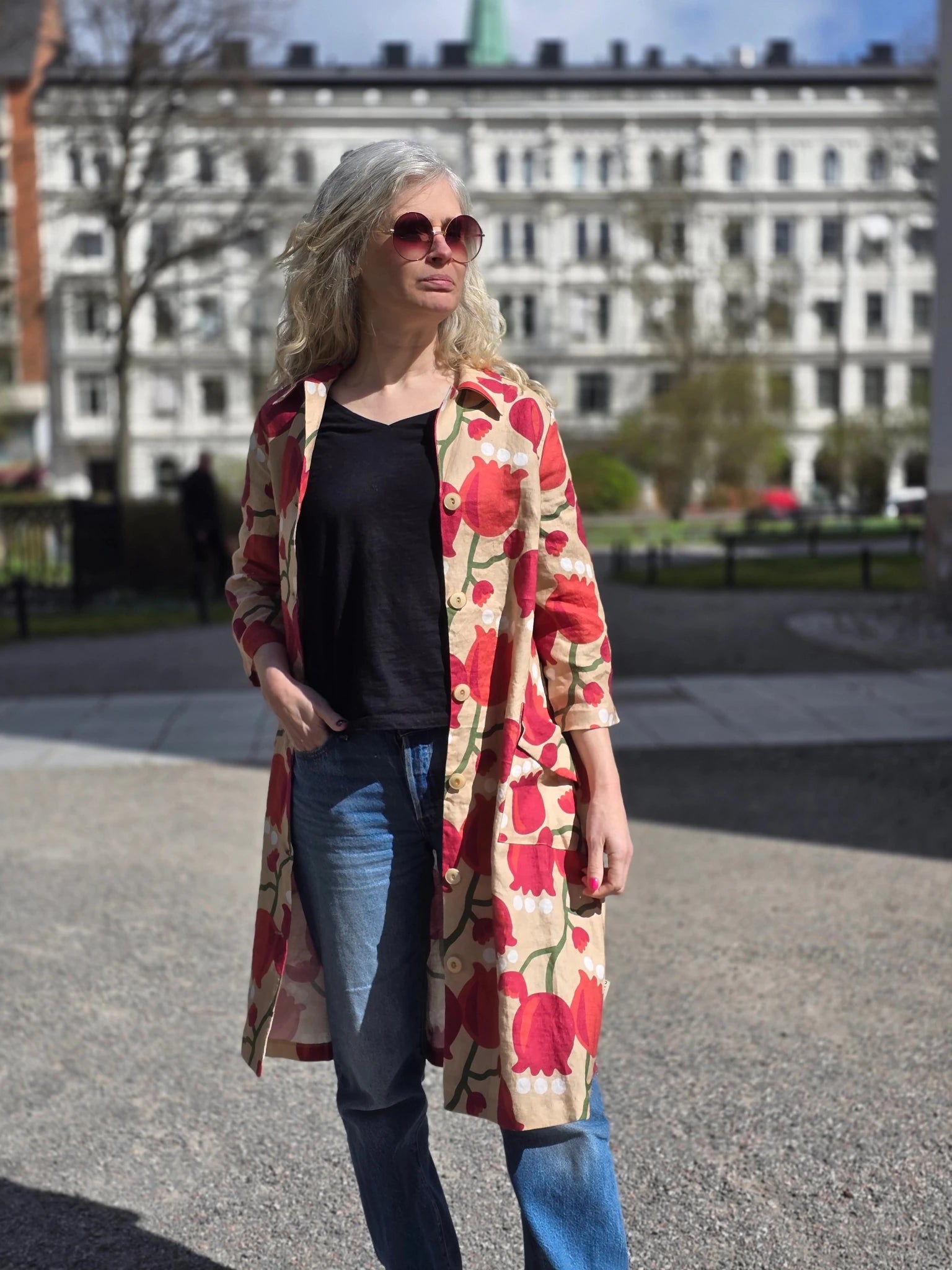 Rockklänning / Städrock Tulpan Sand | Rino Klänning i XS från Rino Design Sthlm